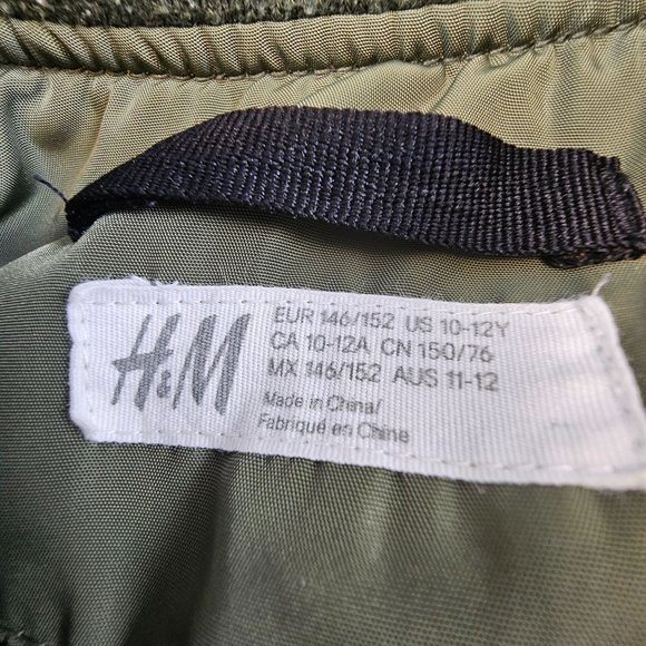 H&M Jacket Girl's 10-12Y Green Skateboard Brooklyn NYC Skaters Full Zip Patches - Picture 11 of 12